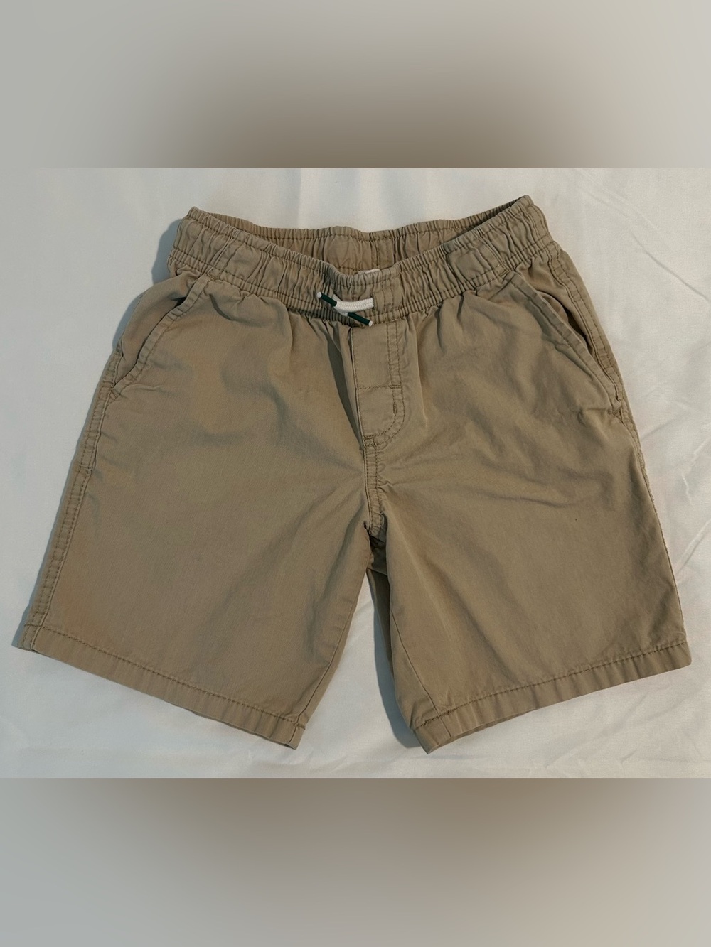 Cat & Jack Boys S 6/7 Khaki Pull On Shorts Drawstring Cotton